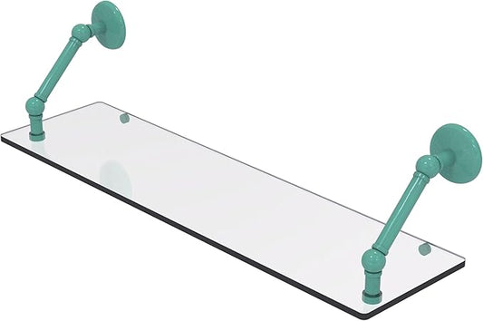 Allied Brass PMC-1-30-SFG Prestige Monte Carlo Collection 30 Inch Floating Glass Shelf, Sea Foam Green