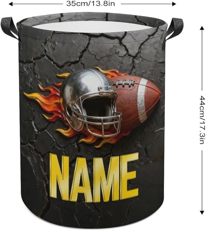 Personalized Rugby Laundry Hamper Custom Name Funny Dirty Clothes Laundry Basket Portable Storage Basket For Home Bathroom Family Football Lovers Xmas Birthday (style 7)