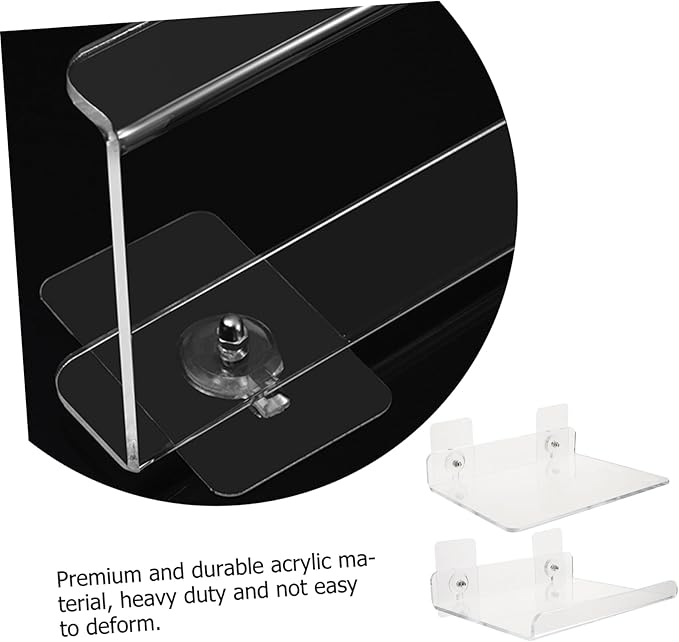 VILLCASE 2Pcs Wall Mounted Acrylic Storage Rack Punch-Free Shelves for Bathroom and Kitchen Organization Sturdy and Stylish Shelving Solution