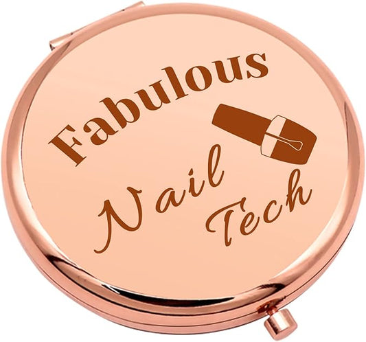 Nail Technician Gift Nail Stylist Gifts for Her Compact Makeup Mirror Manicurist Artist Presents Beautician Presents Appreciation Folding Makeup Mirror for Manicurist Birthday Thanksgiving