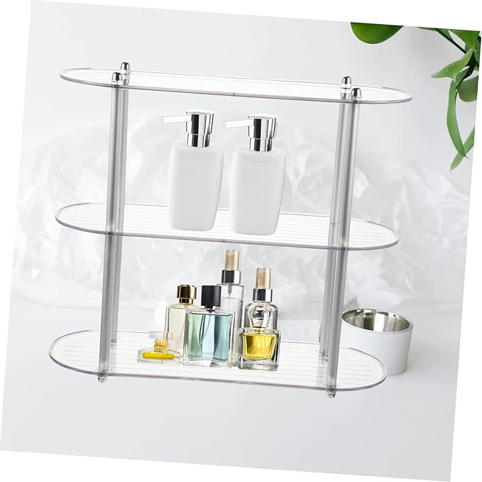 GLEAVI Multi-Layer Storage Rack Removable 3-Tier Organizer Shelf Bathroom and Desktop Cosmetic Holder Stylish Shelving for Home Supplies