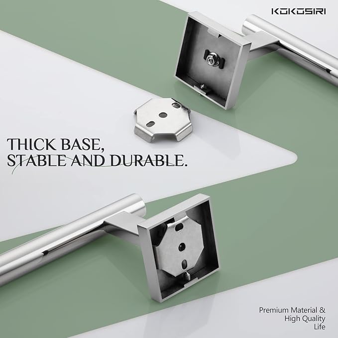 KOKOSIRI Hand Towel Bar Chrome Bathroom Towel Rail Holder Kitchen Paper Holder Wall Mounted Toilet Cabinet Mount, Polished Stainless Steel B3008CH
