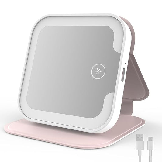 NEEWER Entry Level Version 9" Lighted Makeup Mirror with Touch LED Lights, Portable Foldable Travel Vanity Mirror, 1500mAh Rechargeable/3 CCT Modes/CRI90 for TikTok Beauty Bloggers Vloggers, N26