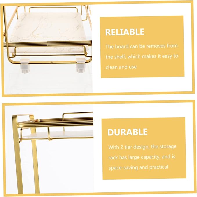 Storage Shelf Bathroom Vanity Organizer over The Toilet Rack Marble Look Space-saving