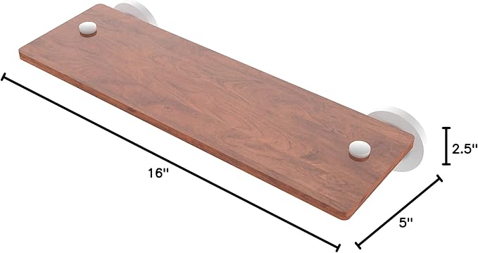 Allied Brass WS-1-16-IRW-WHM Washington Square Collection 16 Inch Solid IPE Ironwood Shelf, Matte White