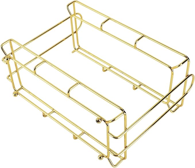 Gold Bathroom Shelf Elegant Gold & White 2 Tier Bathroom Storage Rack - Makeup Shelf with Humanized Design - Anti-Slip Counter Organizer - Sturdy Iron Construction for (Small Size)