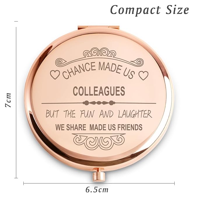Colleagues Gifts for Women, Personalized Colleagues Gifts for Birthday, Custom Compact Mirror for Coworkers Employee, Mothers Day Basket Stuffers