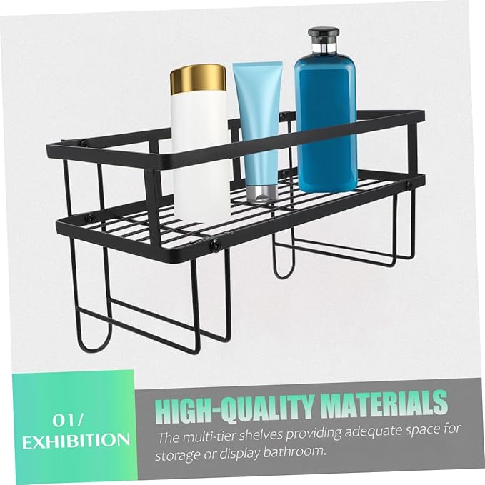 PRETYZOOM Over The Toilet Shelf Single-Tier Storage Rack Metal Storage Shelf for Bathroom
