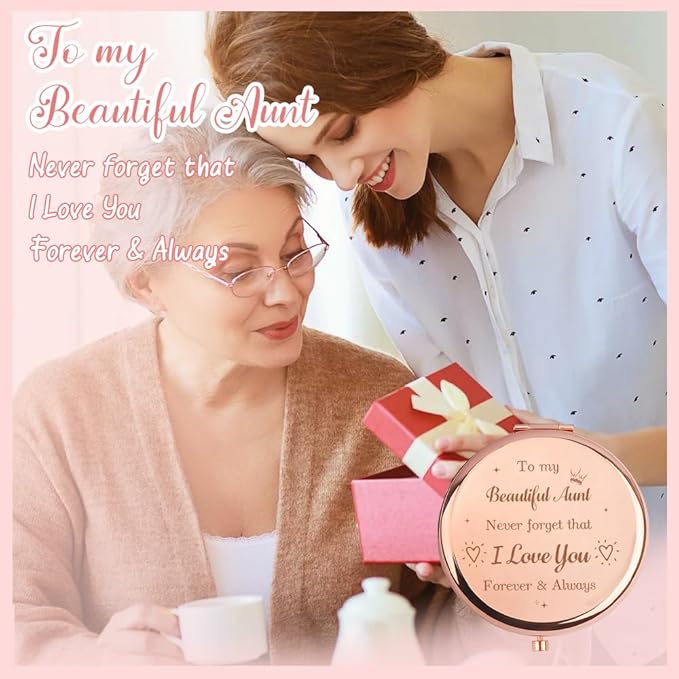 Aunt Gifts,Auntie Gift Ideas,Mothers Day Aunt Gift,Best Aunt Ever Gifts,Gifts for Aunts from Niece,Gifts for Aunt,Birthday Gifts for Aunt,Christmas Aunt Gifts,Makeup Mirror for Godmother