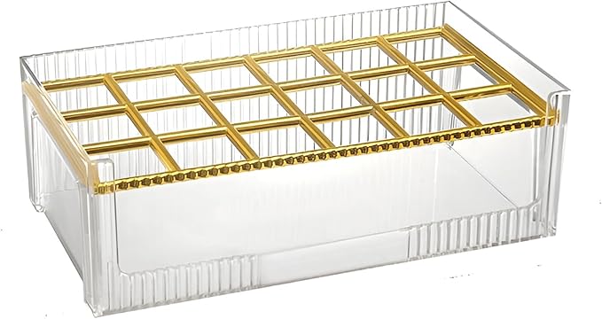 18 Grids Lipsticks Organizer, Clear Acrylic Lip Gloss Holder and Storage Display Case for chapstick, Lip Balm, Makeup (1 Pack)
