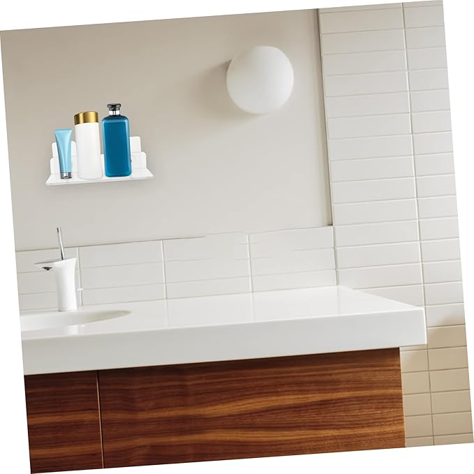 Tofficu 2 Pcs Wall Mounted Acrylic Storage Rack Punch-Free Bathroom Organizer Shelf for Kitchen and Bathroom Accessories