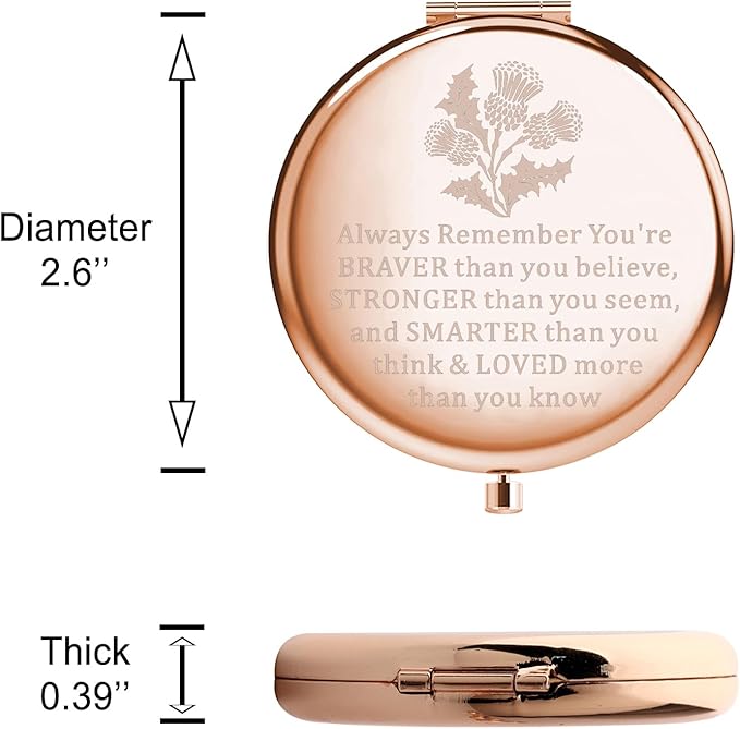 WSNANG Scottish Thistle Gifts Makeup Mirror Thistle Flower Gifts Scottish Blessing Gifts for Women Scottish Thistle Lover Gift (Thistle Mirror-rg)