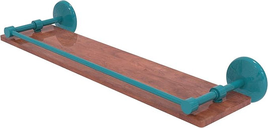 Allied Brass MC-1-22-GAL-IRW-GLT Monte Carlo Collection 22 Inch Solid IPE Ironwood Shelf with Gallery Rail, Glokzin Teal