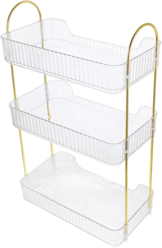 Hemobllo Bathroom Countertop Organizer Transparent Storage Rack for Cosmetics Multi Washroom Desktop Organizer Easy to Use Bathroom Shelf for Efficient Space Management
