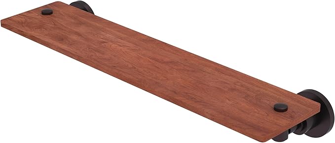 Allied Brass WS-1-22-IRW-ABZ Washington Square Collection 22 Inch Solid IPE Ironwood Shelf, Antique Bronze