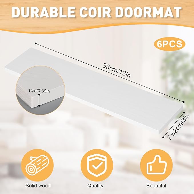 6pcs Medicine Cabinet Shelf Replacement 13inch Wooden Medicine Cabinet Shelves Wooden Bathroom Cabinets Shelves for Living Room Bathroom Kitchen Wall Mounted Medicine Cabinets (White)