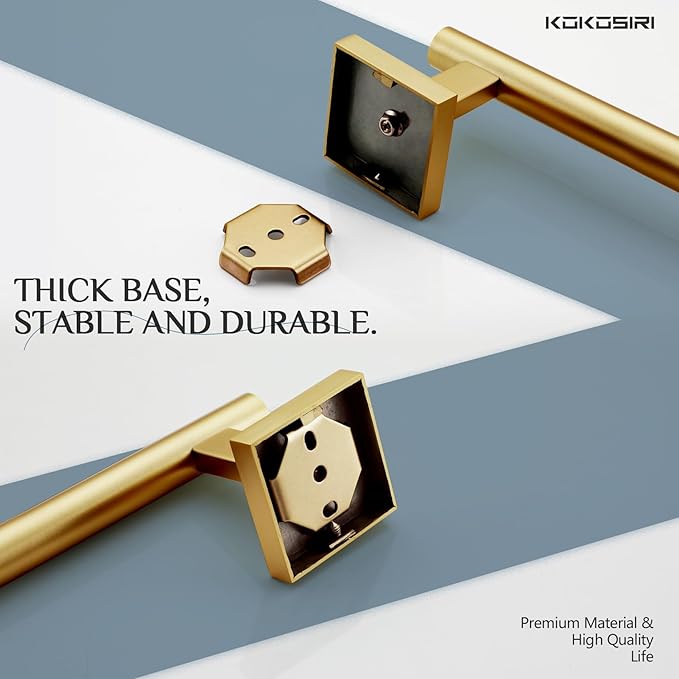 KOKOSIRI Hand Towel Bar Bathroom Towel Holder for Bath Kitchen Cabinet Towel Ring 12 Inch Brushed Gold Stainless Steel B4005BG-L12