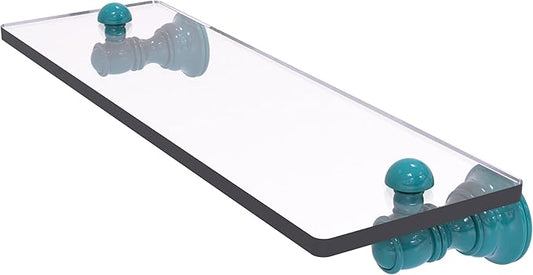 Allied Brass CL-1-16-GLT Carolina Collection 16 Inch Glass Shelf, Glokzin Teal