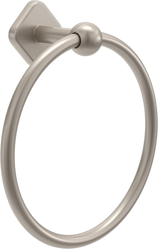 Franklin Brass Gainesville (1-Pack) Hand Towel Holder Satin Nickel Towel Racks for Bathroom Wall Round Towel Ring Holder for Bath Towel Hanger for Kitchen, Bathroom Accessories GNV46-SN