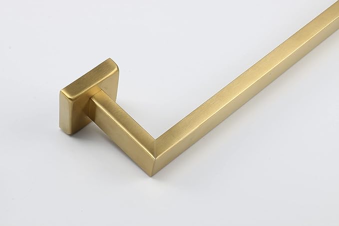 TocTen Bath Towel Rack - Square Base Thicken SUS304 Stainless Steel Towel Bar for Bathroom, Bathroom Accessories Towel Rod Heavy Duty Wall Mounted Towel Holder. (Brushed Gold, 30)