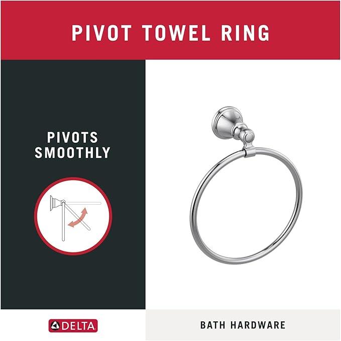 Delta Faucet 73246-SS Woodhurst 6 3/8" Wall Mount Towel Ring