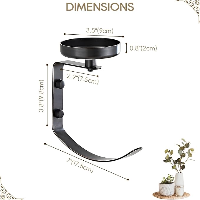 Hand Towel Holder for Bathroom with Vintage Wall Mounted Candle Holder Wall Mounted Towel Hook with Cut Candle Holder for Bathroom Decor and Accessories Black YIGUANXIN