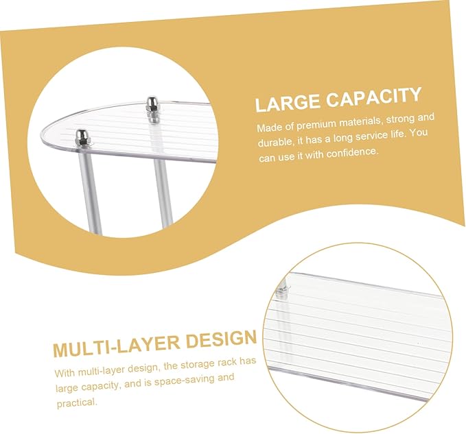 GLEAVI Multi-Layer Storage Rack Removable 3-Tier Organizer Shelf Bathroom and Desktop Cosmetic Holder Stylish Shelving for Home Supplies