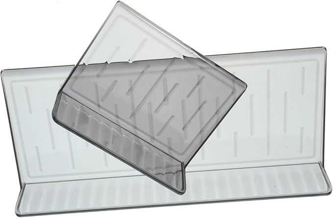 Floating Bathroom Shelves Wall Mounted 2-Piece Set Waterproof Grey Storage Rack for Toiletries Punch-Free Installation for Small Spaces Bathroom and Bedroom Use