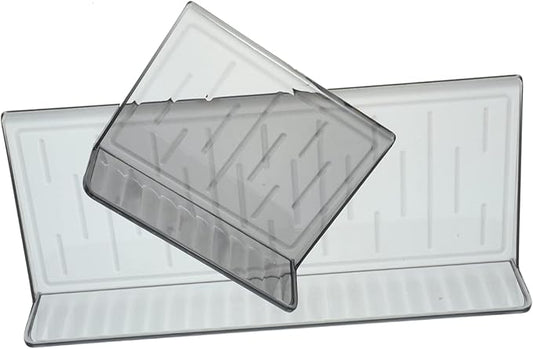Floating Bathroom Shelves Wall Mounted 2-Piece Set Waterproof Grey Storage Rack for Toiletries Punch-Free Installation for Small Spaces Bathroom and Bedroom Use