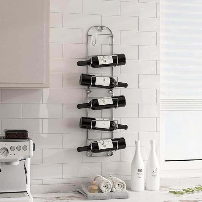 Towel Racks for Bathroom Wall Mounted Metal Wine Rack Towel Shelf Towel Holder for Bath Chrome