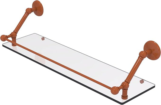 Allied Brass PMC-1-30-GAL-ASP Prestige Monte Carlo 30 Inch Floating Glass Shelf with Gallery Rail, Autumn Sparkle