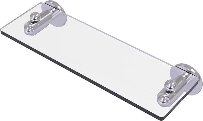 Allied Brass SH-1/16-SCH Soho Collection 16 Inch Glass Vanity Beveled Edges Shelf, Satin Chrome