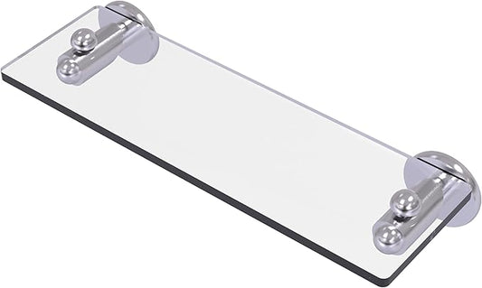 Allied Brass SH-1/16-SCH Soho Collection 16 Inch Glass Vanity Beveled Edges Shelf, Satin Chrome