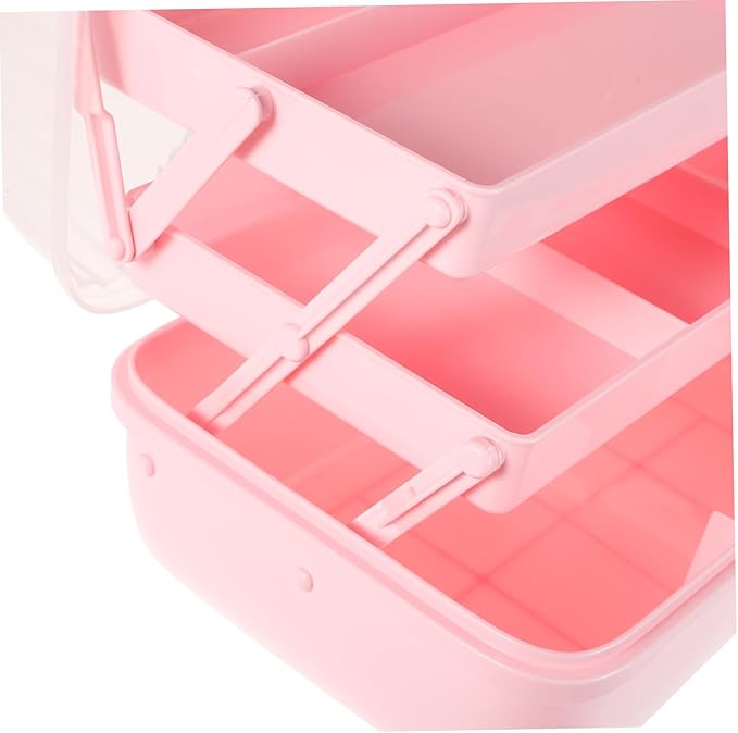 Versatile Hair Accessories Organizer Box for Girls Cute Three-layer Storage Container with Bow Decoration for Hair Clips Bows and Jewelry Home and Travel