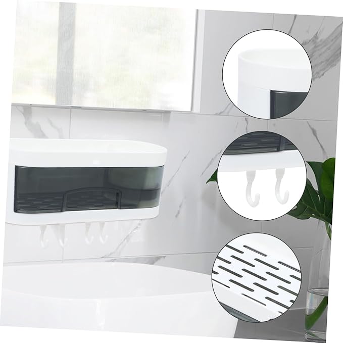 Wall-Mounted Storage Rack Bathroom Shelf Plastic Multi-Functional Kitchen Organizer No-Drill Hanging Storage for Home Bathroom Kitchen Random Color