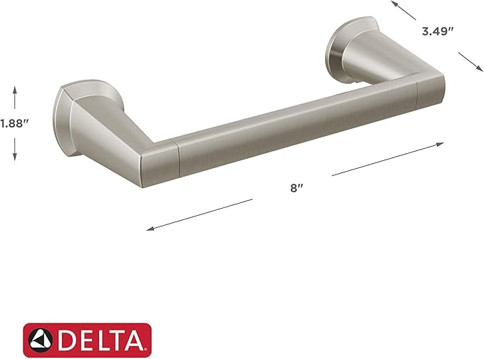 Delta Galeon (1-Pack) 8'' Towel Rack for Bathroom Stainless Steel Towel Bar for Bathroom Wall Hand Towel Holder Rod Wall Mounted Kitchen Towel Holder 77208-SS