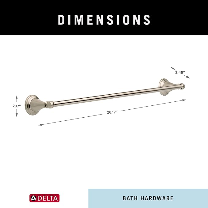 DELTA 79624-BN Windemere 24 Inch Towel Bar Rack, SpotShield Brushed Nickel