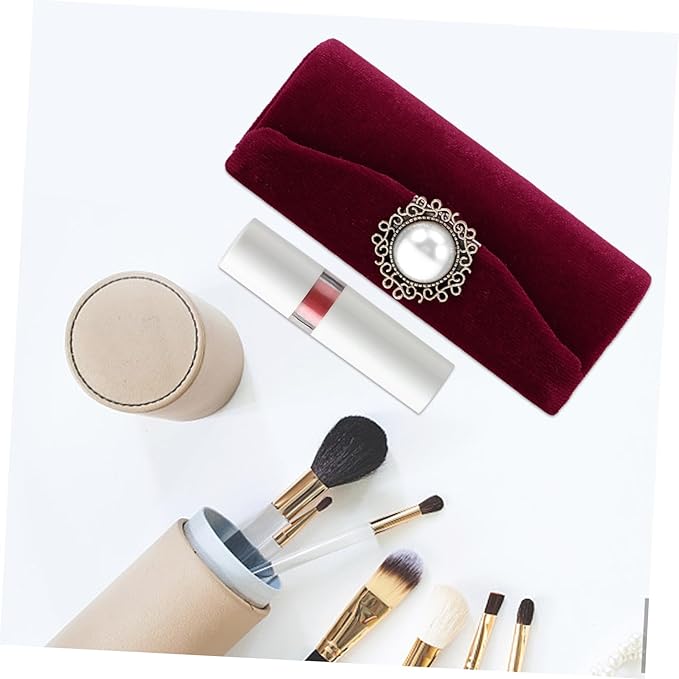 NOLITOY Makeup Organizers Lipstick Holder for Purse Travel Lipstick Case Portable Mirror Vintage Makeup Accessories