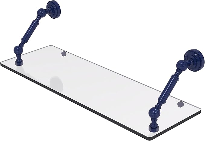 Allied Brass DT-1-24-MBL Dottingham Collection 24 Inch Floating Glass Shelf, Mediterranean Blue
