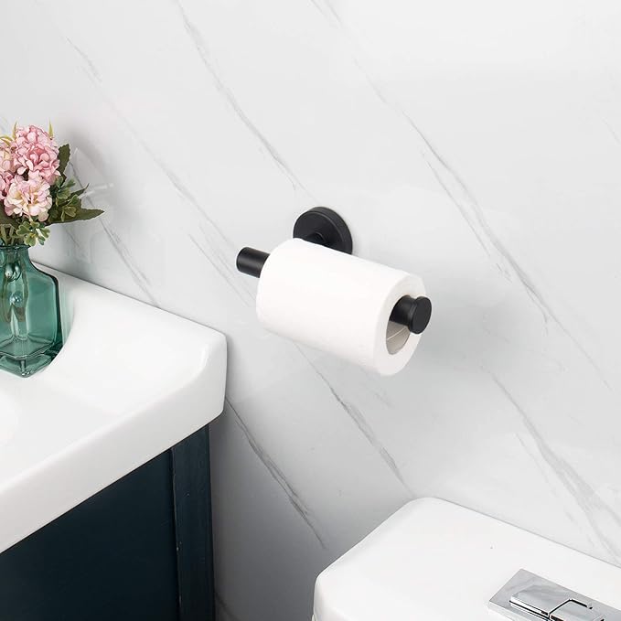 NearMoon Bathroom Toilet Paper Holder, Premium SUS304 Stainless Steel Rustproof Wall Mounted Toilet Roll Holder for Bathroom, Kitchen (10 Pack, Matte Black)