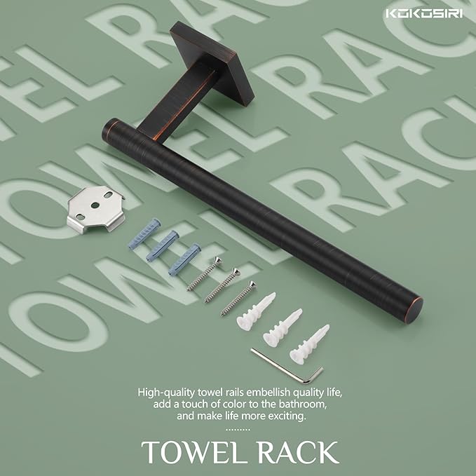 KOKOSIRI Bathroom Towel Bar Hand Towel Holders Wall Mount Toilet Kitchen Cabinet Paper Holder Stainless Steel Bath Accessories Oil Rubbed Bronze, B3008ORB