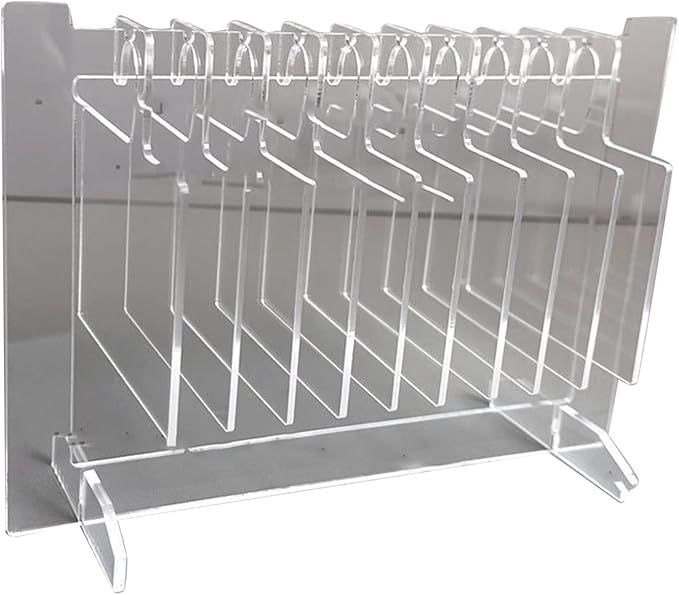 Hapivida Nail Art Display, Acrylic Hanging Transparent Nail Hanger Display Board Nail Sample Organizer Stand with 10pcs Hanger