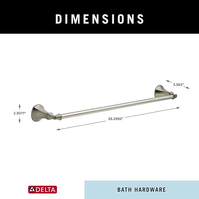 Delta Ashlyn (1-Pack) 24'' Towel Rack for Bathroom Brilliance Stainless Steel Towel Bar for Bathroom Wall Towel Holder Rod Wall Mounted 76424-SS