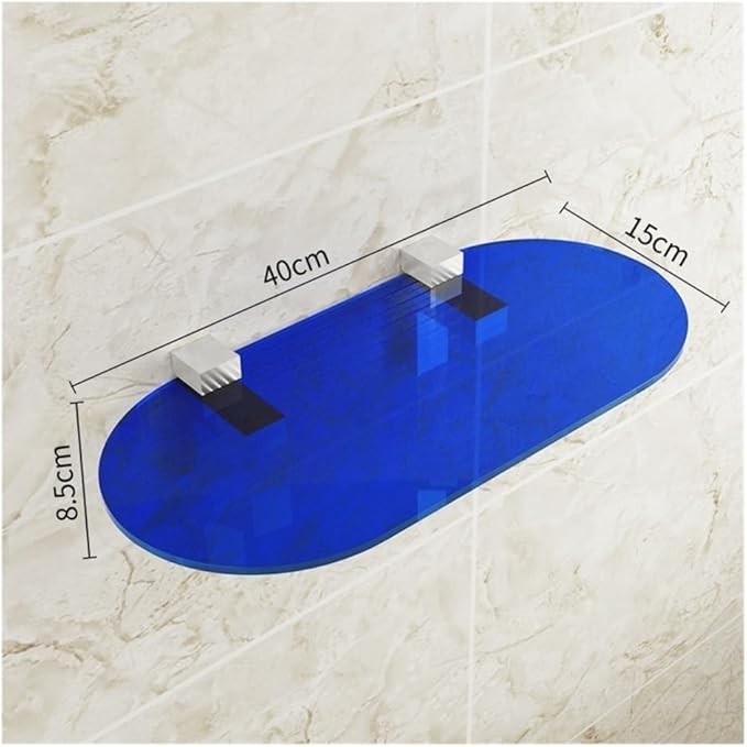 Bathroom Shelves Acrylic Floating Shelves for Wall, Clear Acrylic Display Shelf, Wall Decoration & Storage Shelf for Living Room, Bathroom, Bedroom, Kitchen bathroom organizers and storage(Blue)