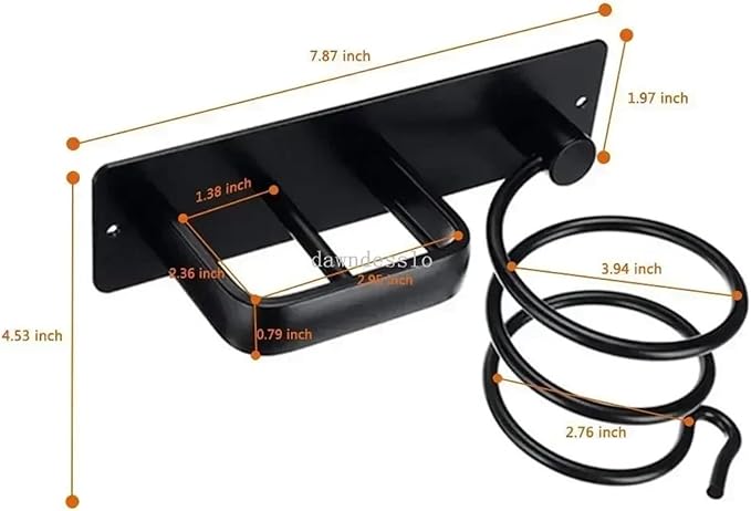 Dryer Holder Organized Rack Wall Mounted Straightener Stand Bathroom Shelf Storage Shelves Accessories(DVPEN01-SL)