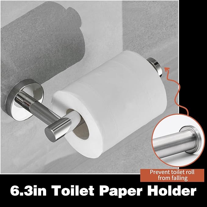 20pcs Bathroom Hardware Set, Brushed Nickel Bathroom Hardware Set, Including 16" Hand Towel Bars, Toilet Paper Holders, Towel Rings, Robe Towel Hooks