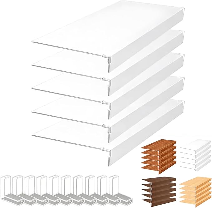 Wire Rack Covers for Pantry 19x16x2in White Wire Rack Covers for Shelves,PVC Wood-Look Shelf Liners with Corner Guards for Pantry,Store,Kitchen,Removable Shelves,Home Organization