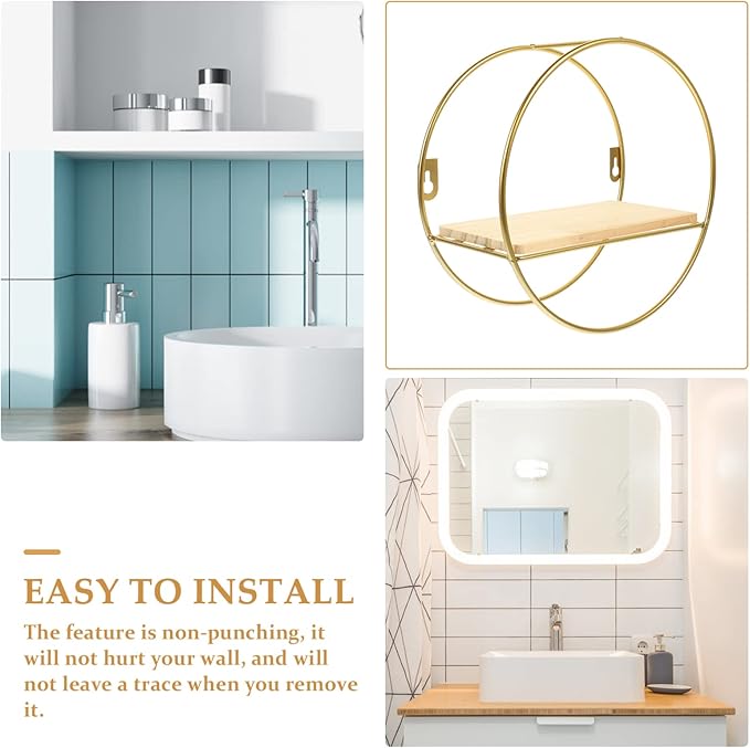 Cabilock Bathroom Shelves Over Toilet: Iron Storage Holder Rack for Cosmetics and Supplies