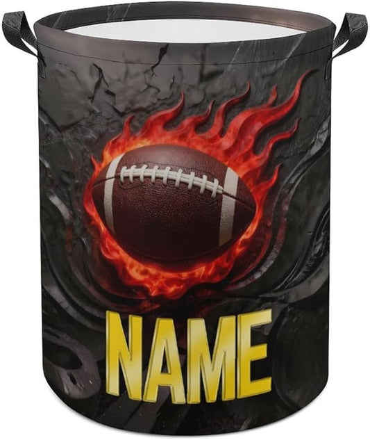 Personalized Rugby Laundry Hamper Custom Name Funny Dirty Clothes Laundry Basket Portable Storage Basket For Home Bathroom Family Football Lovers Xmas Birthday (style 9)