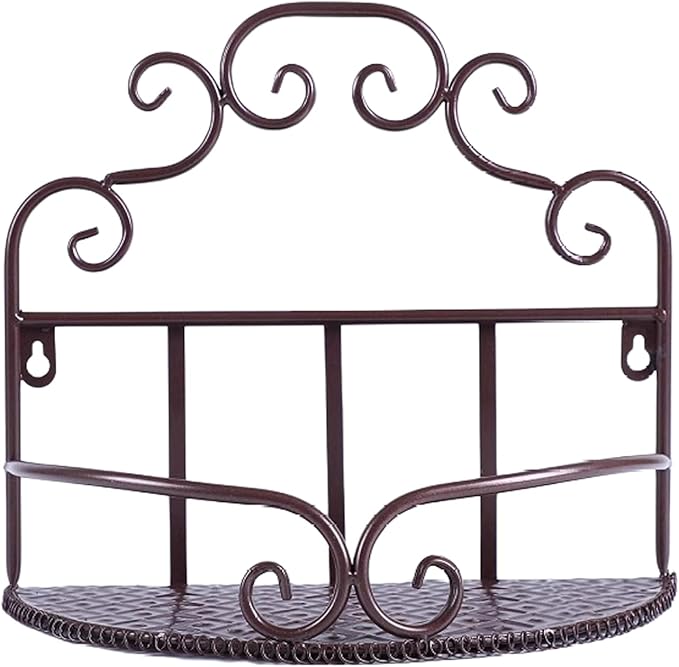 Wall Mount Shelves Bathroom Iron Black Wall Mounted Shelf Rustic Floating Shelf for Living Room Bedroom Kitchen Storage Shelves (Copper)